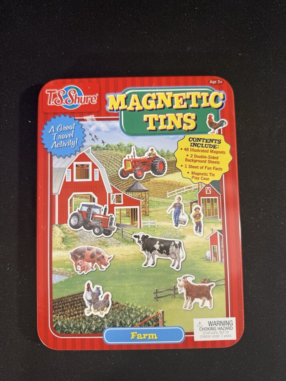 TS Shure Magnetic Farm Animal Self Container Tin &Toys